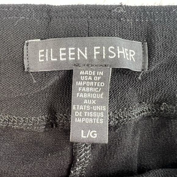 Eileen Fisher Woman’s L Stretch Crepe Ankle Pants Trousers Black Capsule System - Picture 5 of 12